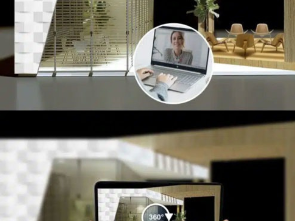 Vista interior de stand ecológico construido por ES Group en Mataró