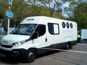 Render de diseño gráfico para espacio expositivo temporal