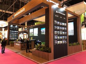 Stand decoration with application of brand visual identity