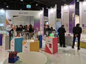 ALC Group technical team during the installation of an exhibition space