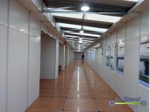 Temporary structure installed for art exhibition in urban space