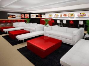 Panoramic view of innovative stand with cr lighting