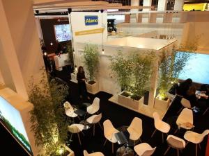 Stand setup with olfactory marketing for a promotional event in Barcelona