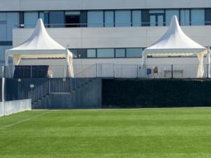 Decorative awning for a craft fair assembled by Meven with full logistical support