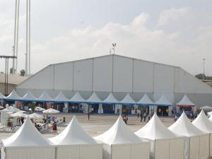 Transparent Bedouin tent set up for an outdoor wedding at a social event