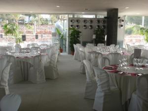VIP area with decorative furniture and air conditioning for a sporting event